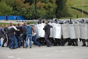 Полиция работала пресечение беспорядков