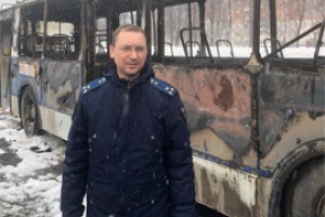 Изучают горение троллейбуса в Чебоксарах