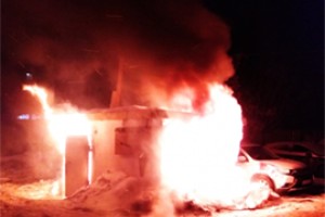 Полыхнули пилорама с машиной