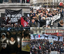 Akcii protesta protiv terakta v redakcii Charlie Hebdo