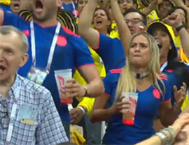 Devushki Kolumbii boleyut za svoyu sbornuyu v matche protiv polyakov na chempionate mira 2018