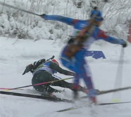 Rossijskaya vyuga v nemeckom Oberhofe vyvela YUrlovu na finish s flagom v ehstafete5