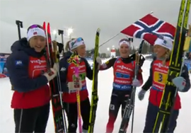 Marte Ryojseland vyrvala pobedu dlya Norvegii v zhenskoj ehstafete8