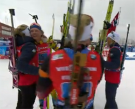 Marte Ryojseland vyrvala pobedu dlya Norvegii v zhenskoj ehstafete9