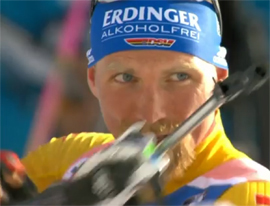 Erik Lesser i Franciska Projs vzyali serebro v singl mikste na chempionate mira po biatlonu v Antholce